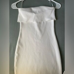Zara White MIDI Strapless Dress Size Small